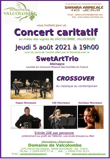 CConcert 2021 SwetArt Trio à Valcolombe
